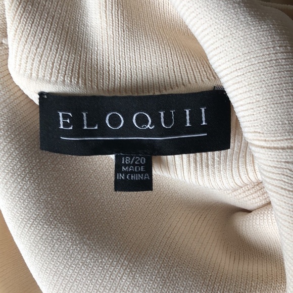 Eloquii Turtleneck Layering Ribbed Knit Cream Sweater Sleeveless Size 18/20 - Picture 5 of 11